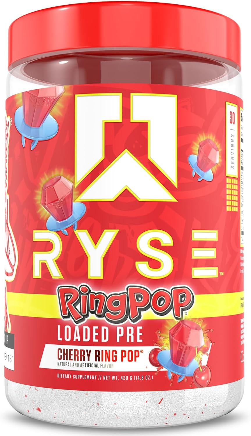 RYSE Loaded Pre Workout Powder - Ring Pop Cherry Flavor Review