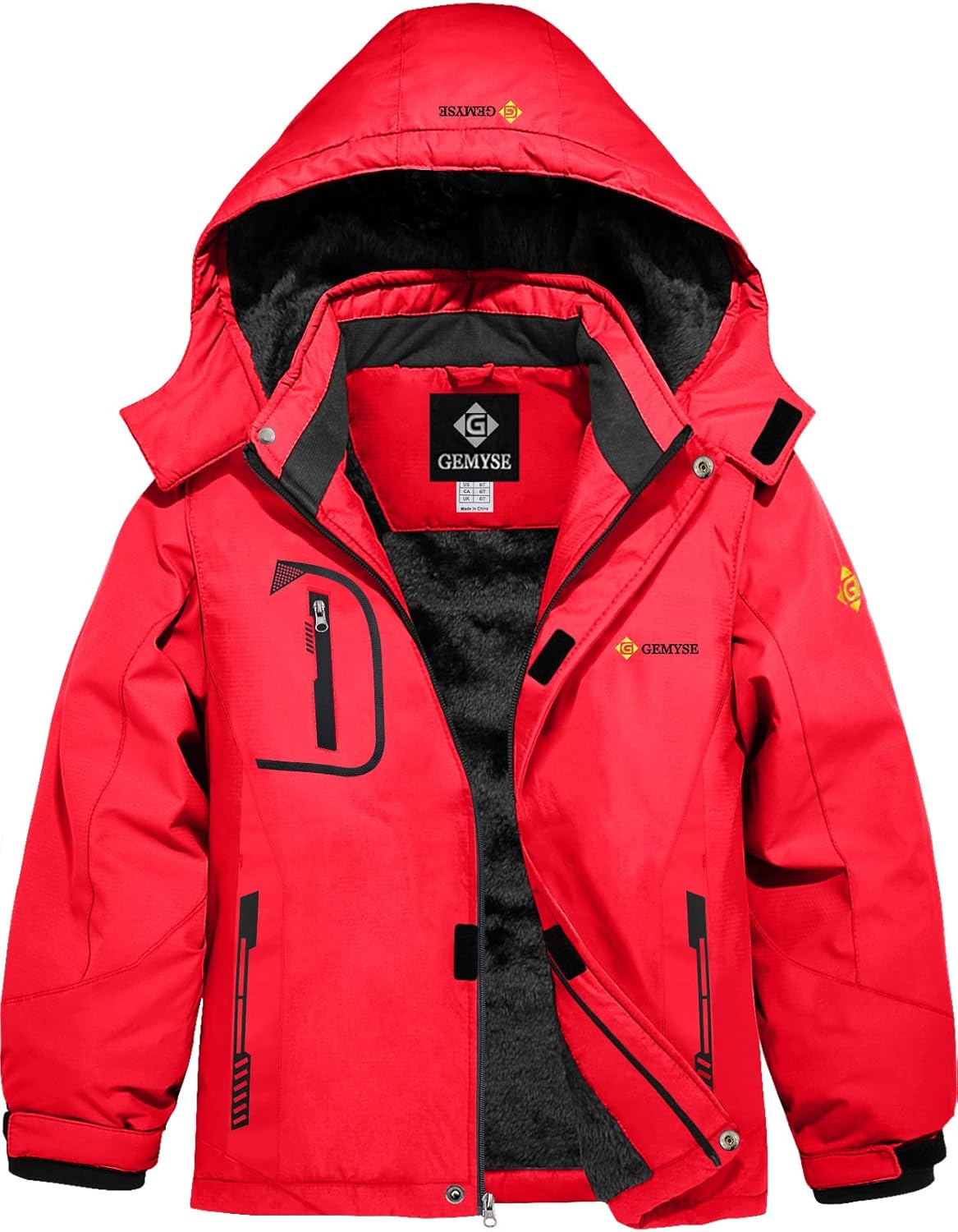 GEMYSE Boy's Waterproof Ski Snow Jacket for Winter Adventures