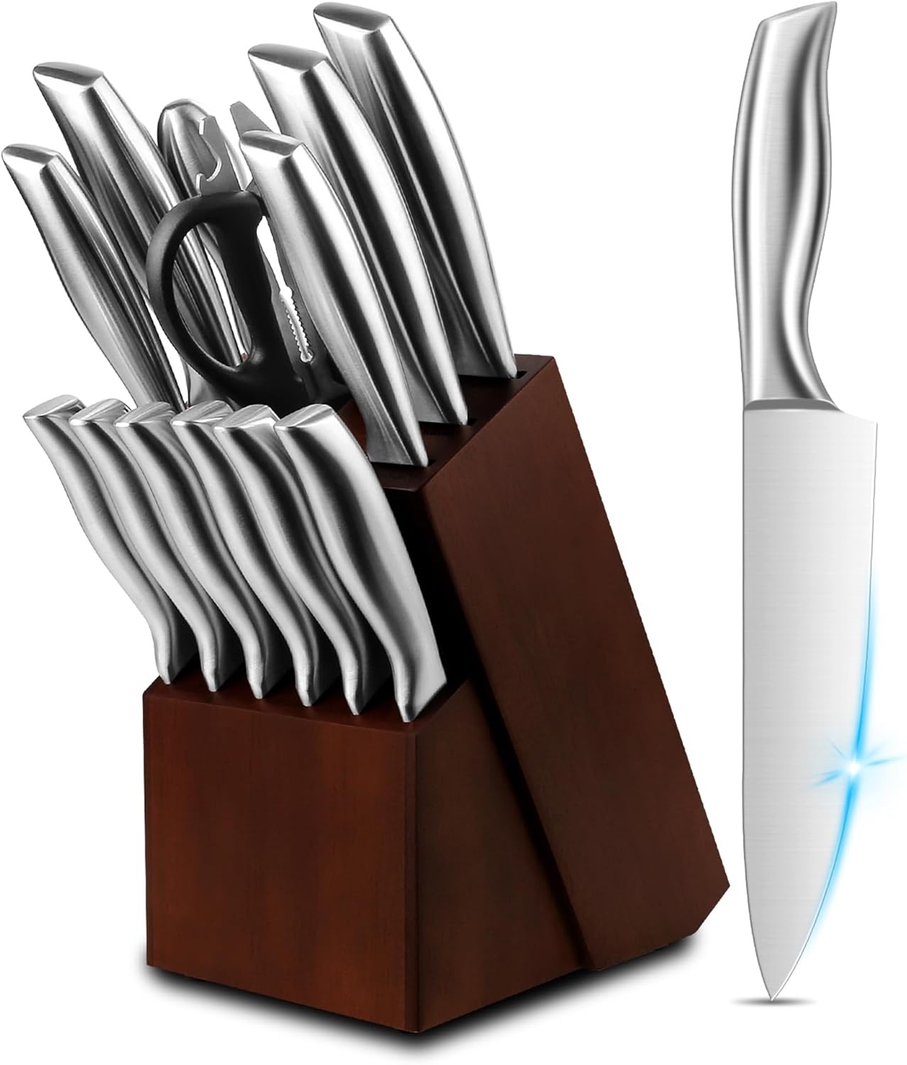 14-Piece Kitchen Knife Set with Wood Block for All Cooking Needs