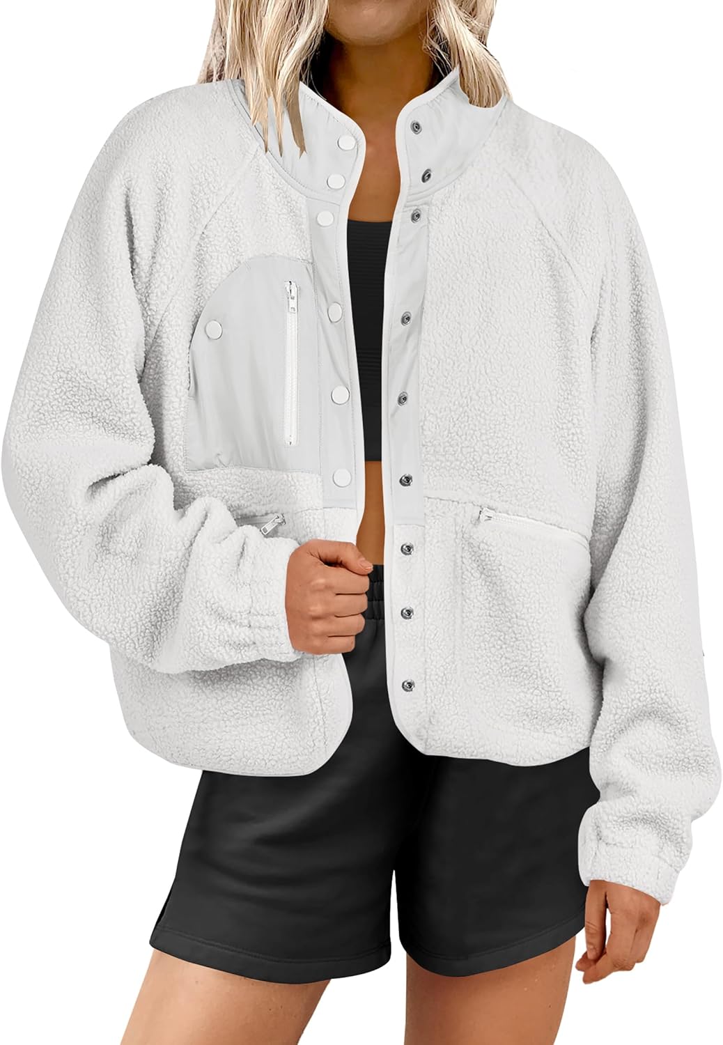 Womens Fuzzy Fleece Jacket for Fall Casual Style and Comfort