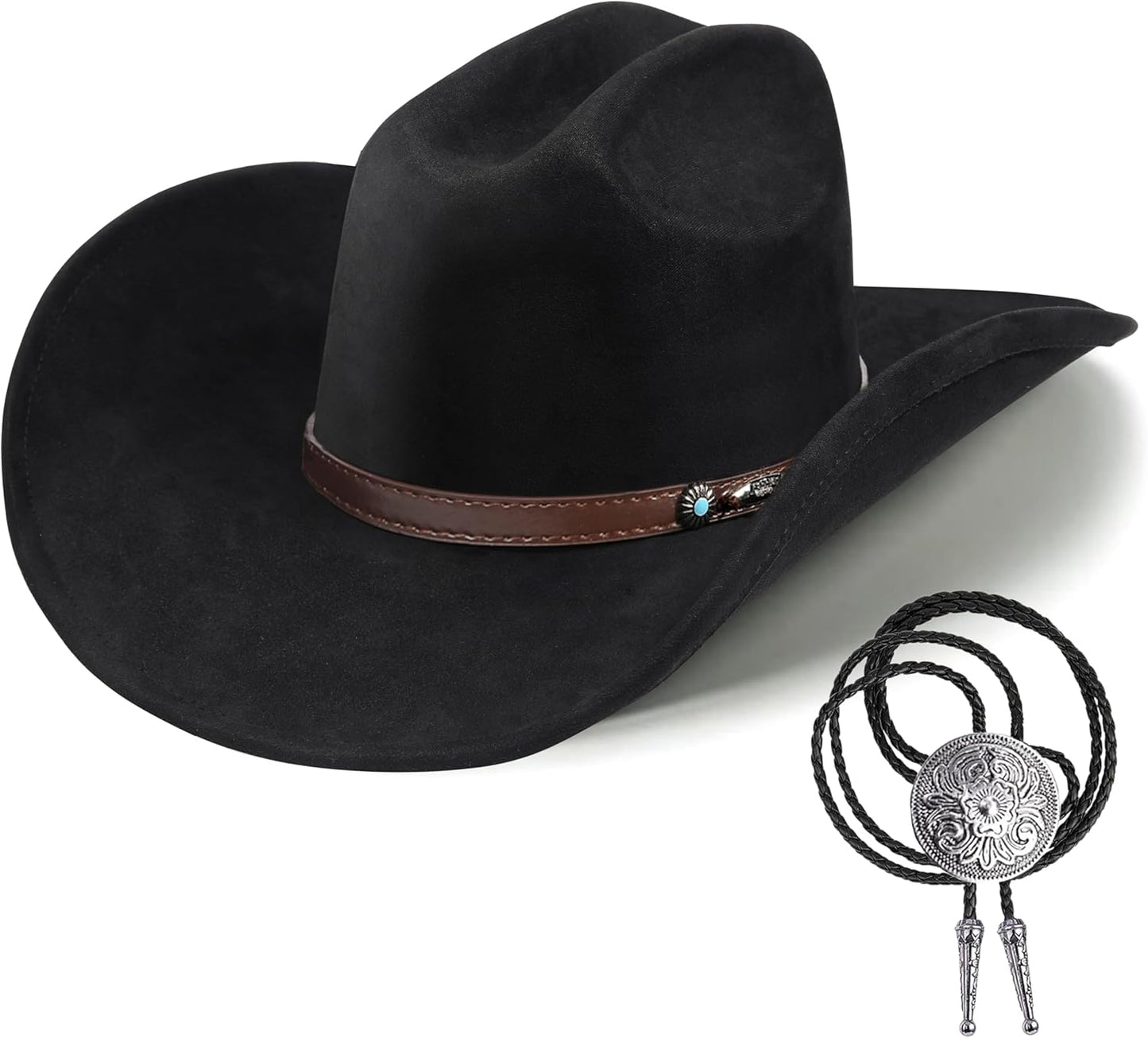 Western Cowboy Hat for Men Women with Shapeable Wide Brim