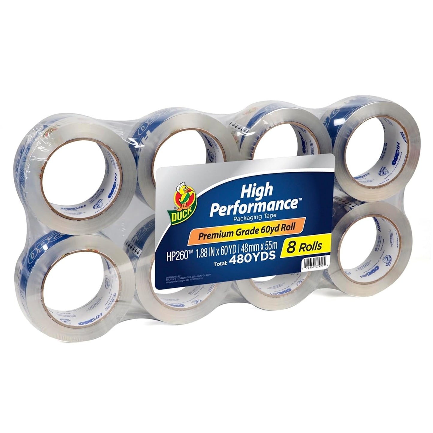Duck High Performance Clear Packing Tape Refills for Shipping