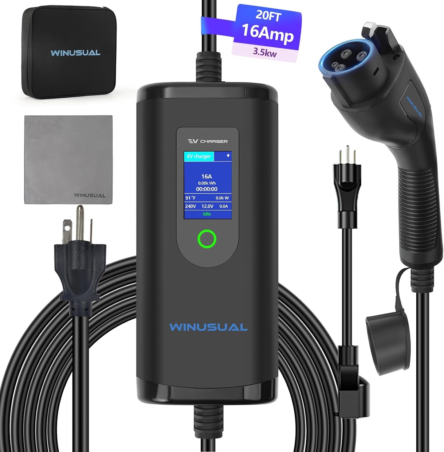 WINUSUAL Portable EV Charger - Fast, Convenient Charging