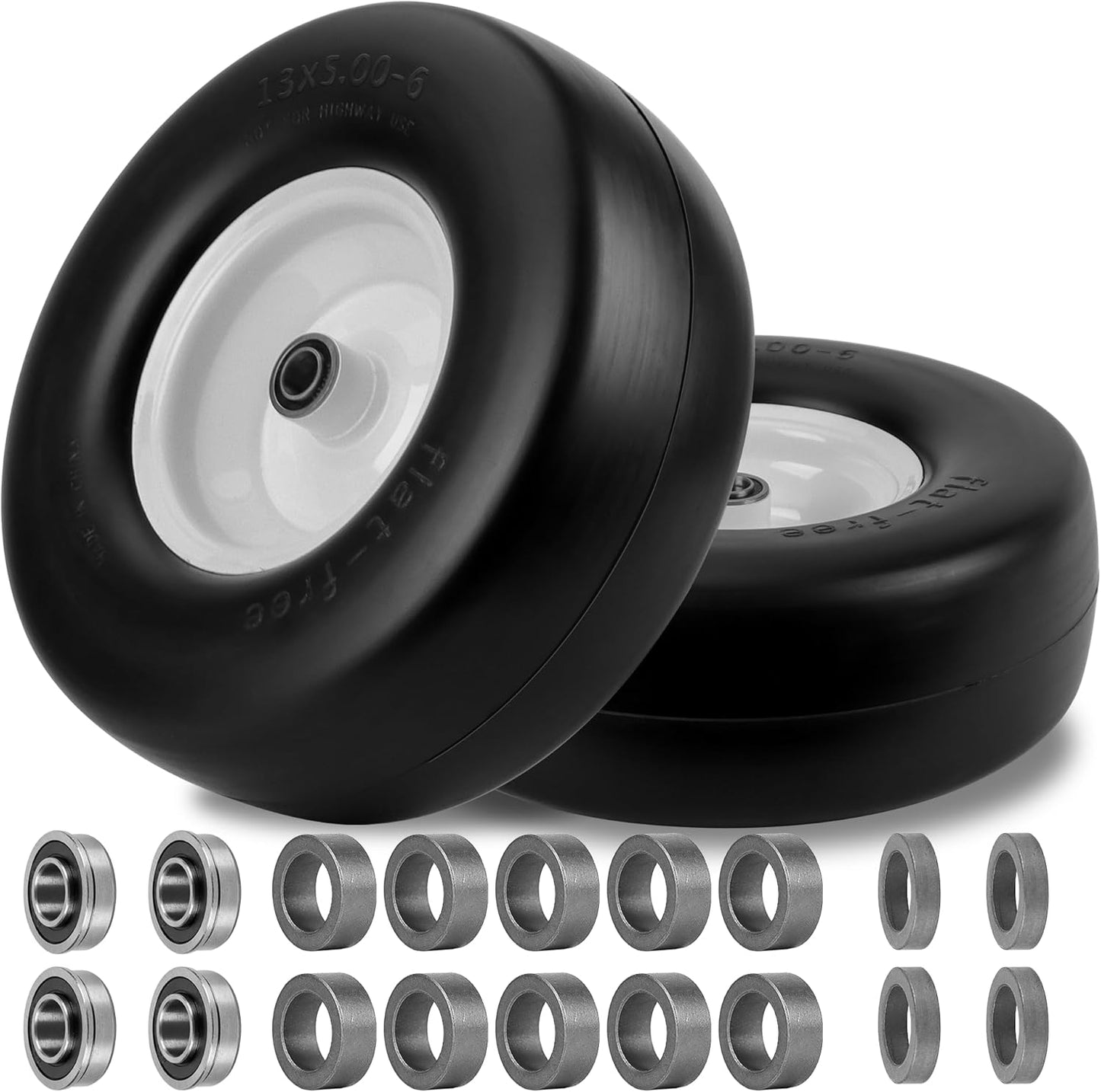 13x5.00-6 Flat Free Tire and Wheel for Zero Turn Mowers