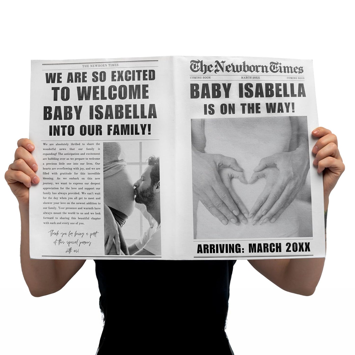 Custom Pregnancy Announcement Newspaper for Unique Keepsake