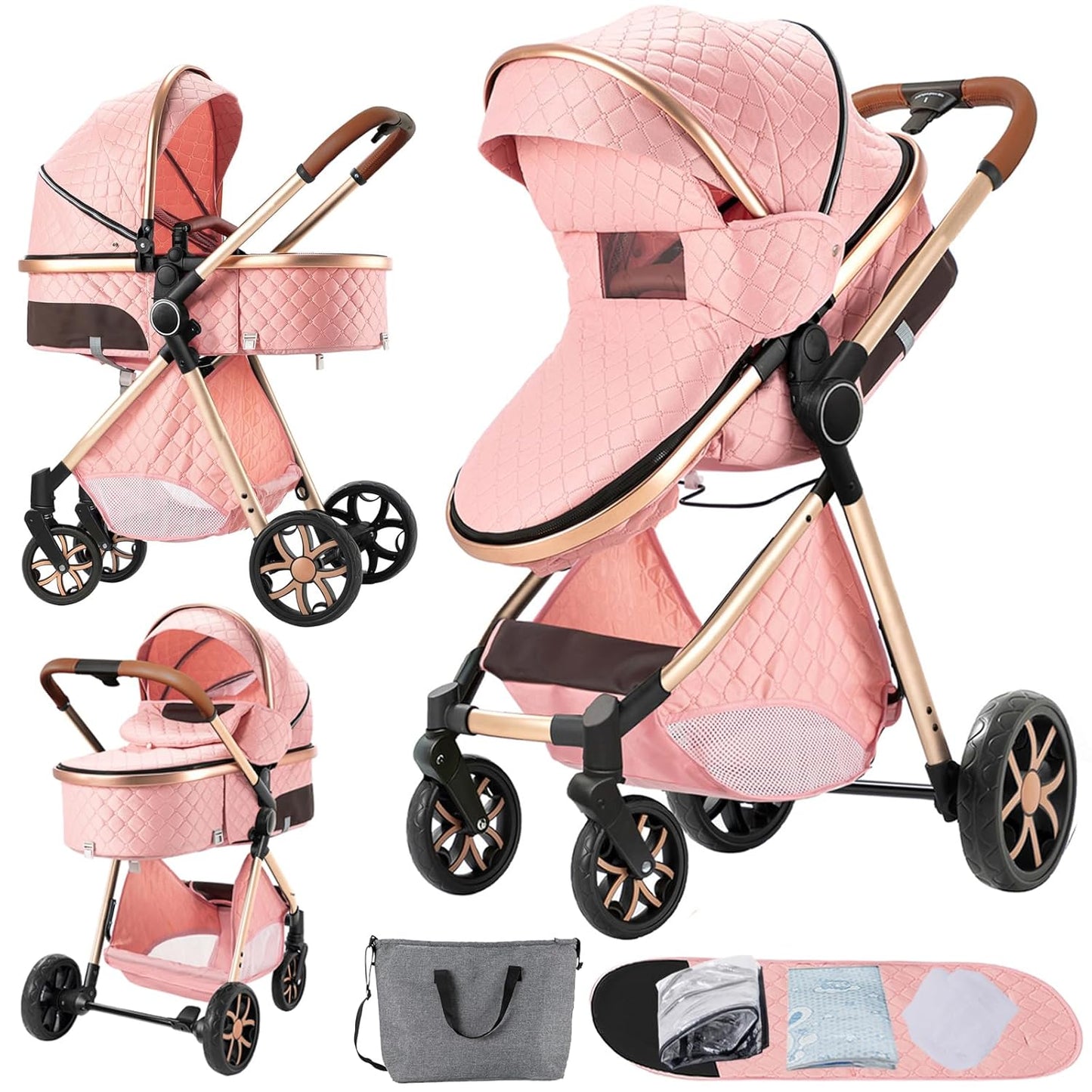 2 in 1 Baby Stroller Convertible Foldable Standard Pushchair