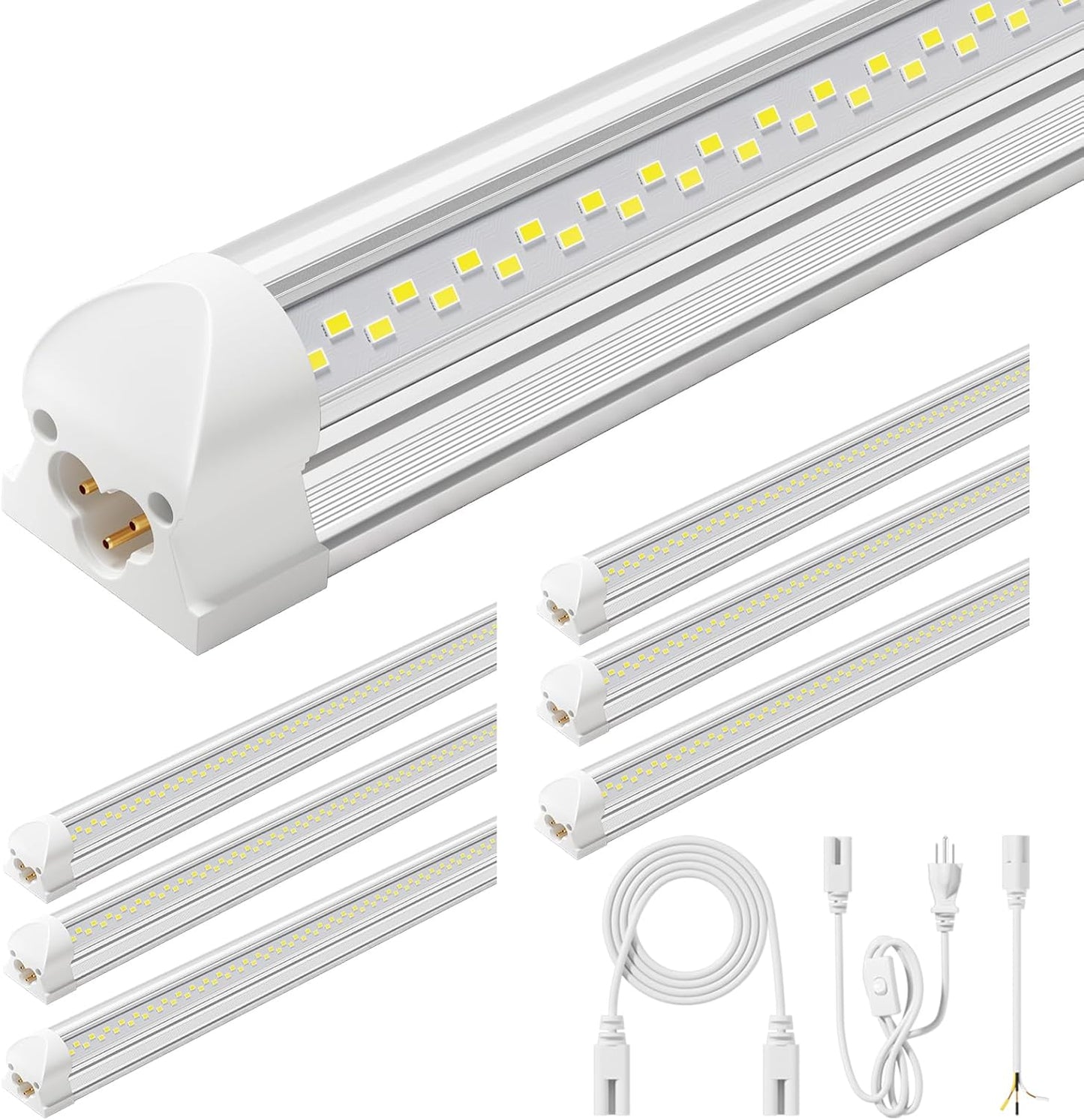 6 Pack 50W 4FT LED Shop Lights for Garage and Warehouse Use