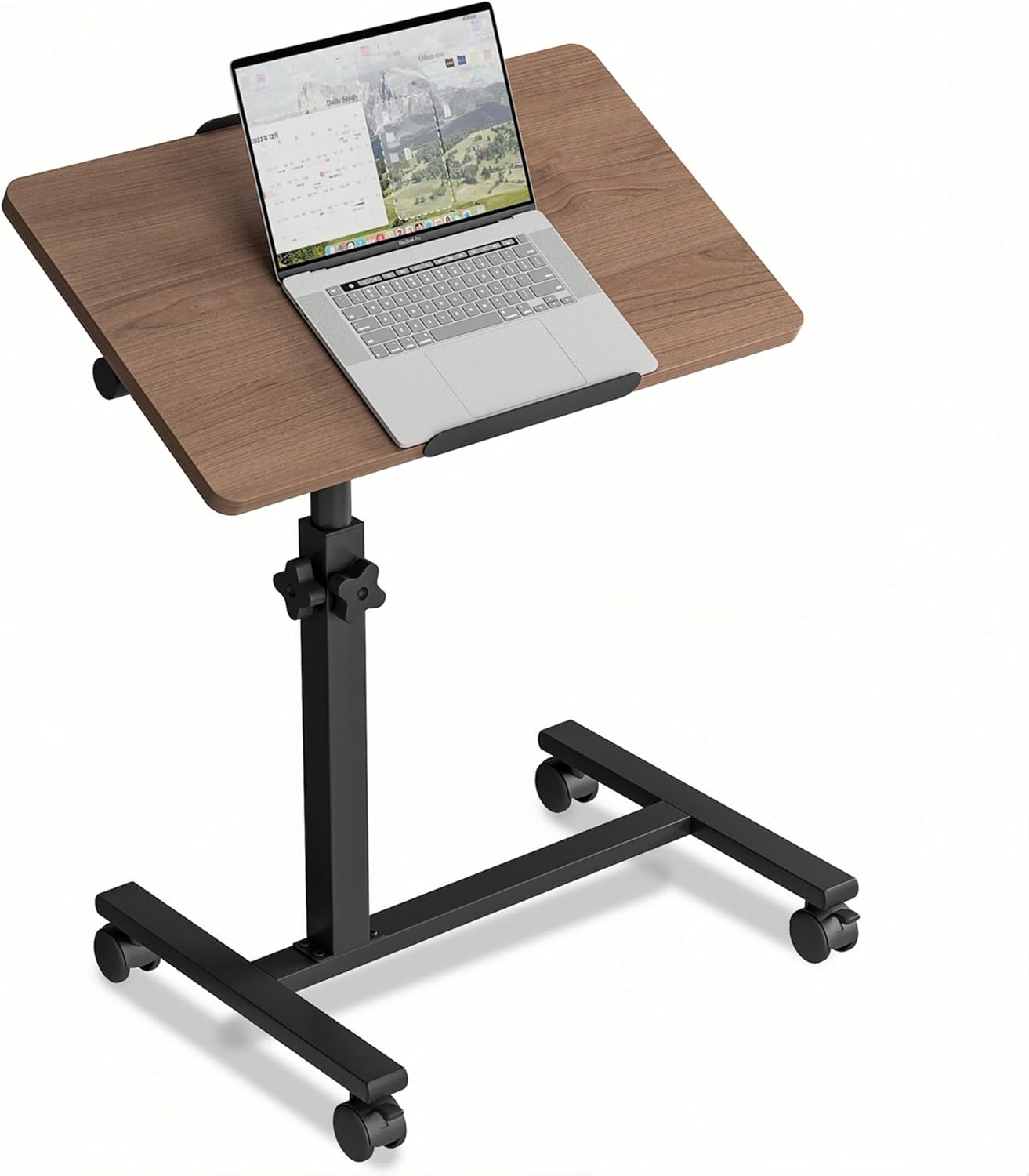Overbed Table with Wheels Adjustable Bed Desk for Easy Use