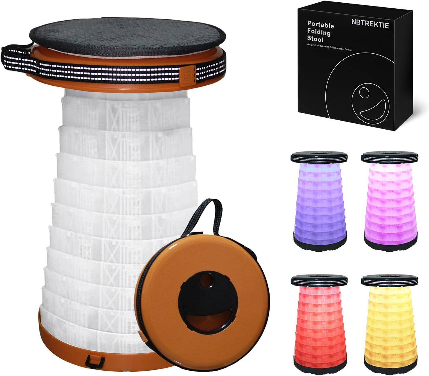 Portable Folding Stool with Customizable Light Modes