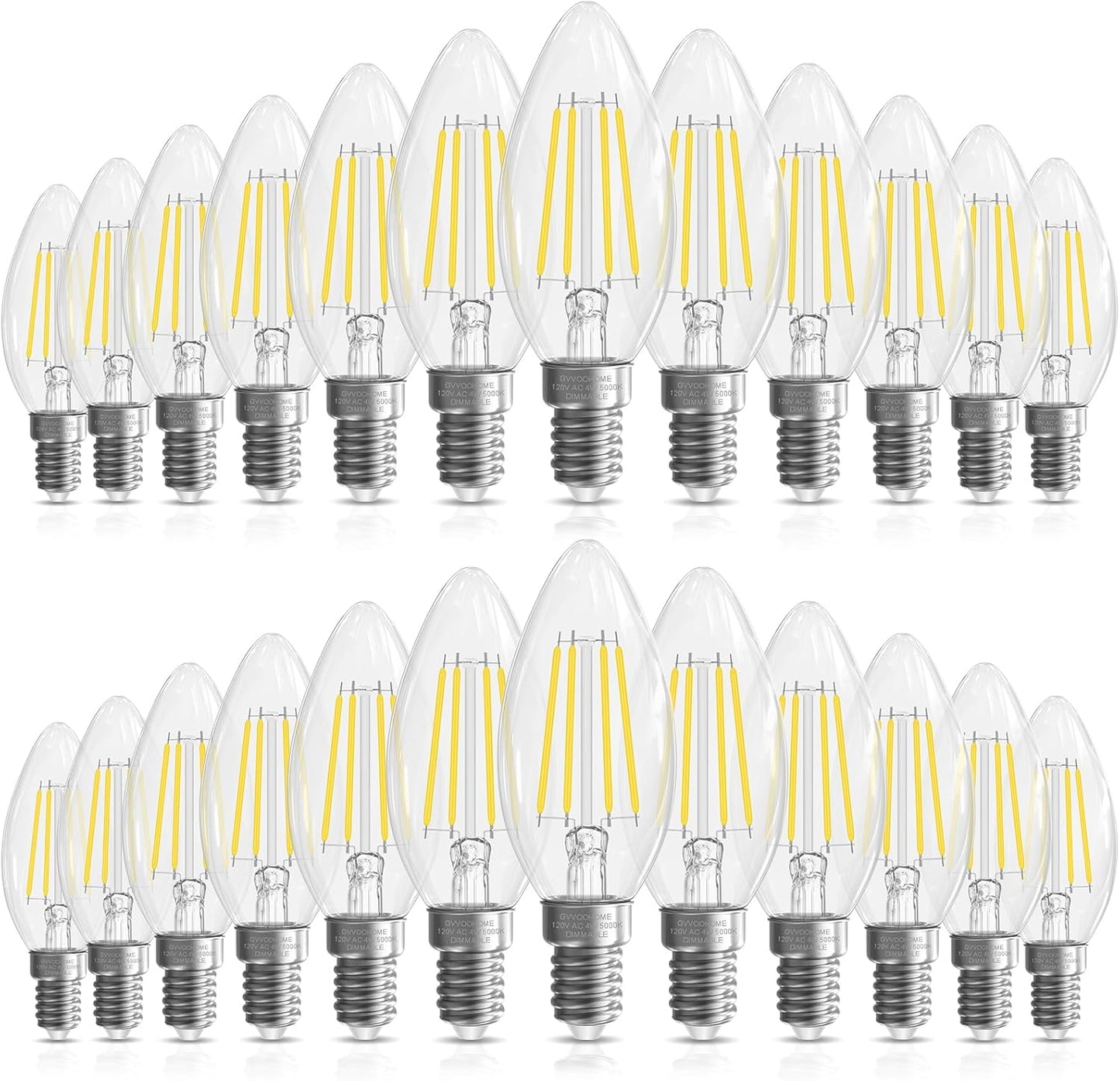 Candelabra Light Bulbs 40 Watt Equivalent for Elegant Lighting