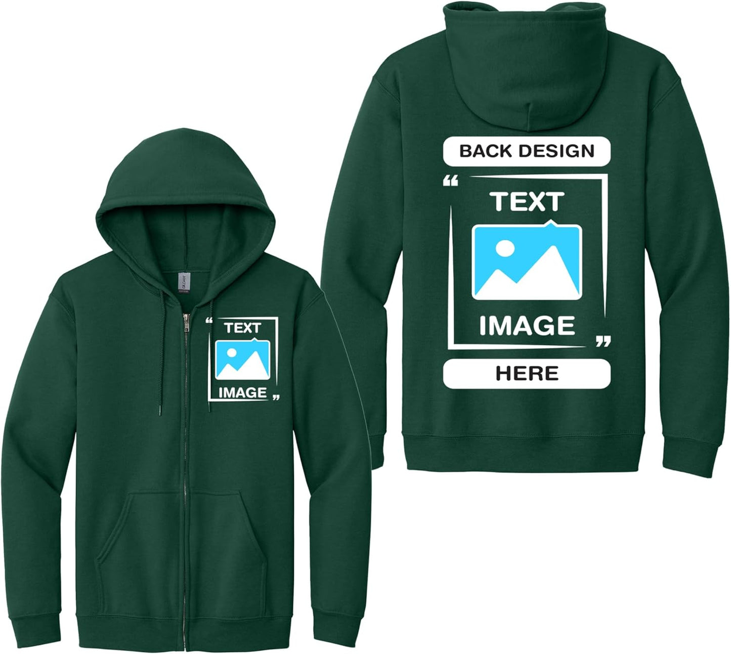 Customizable Gildan Zip Hoodie - Personalize Your Style!