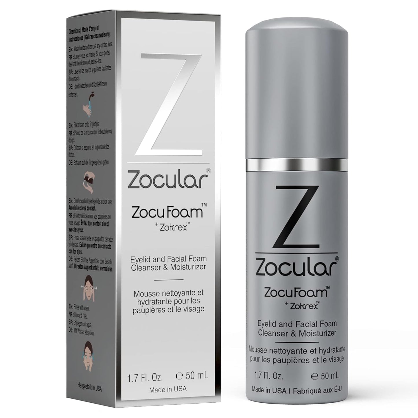 Zocular ZocuFoam Eyelid Cleanser - Gentle Foaming Scrub