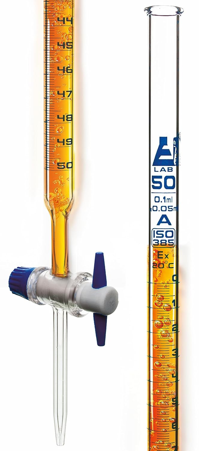 EISCO 50ml Burette with PTFE Stopcock for Precision Lab Use