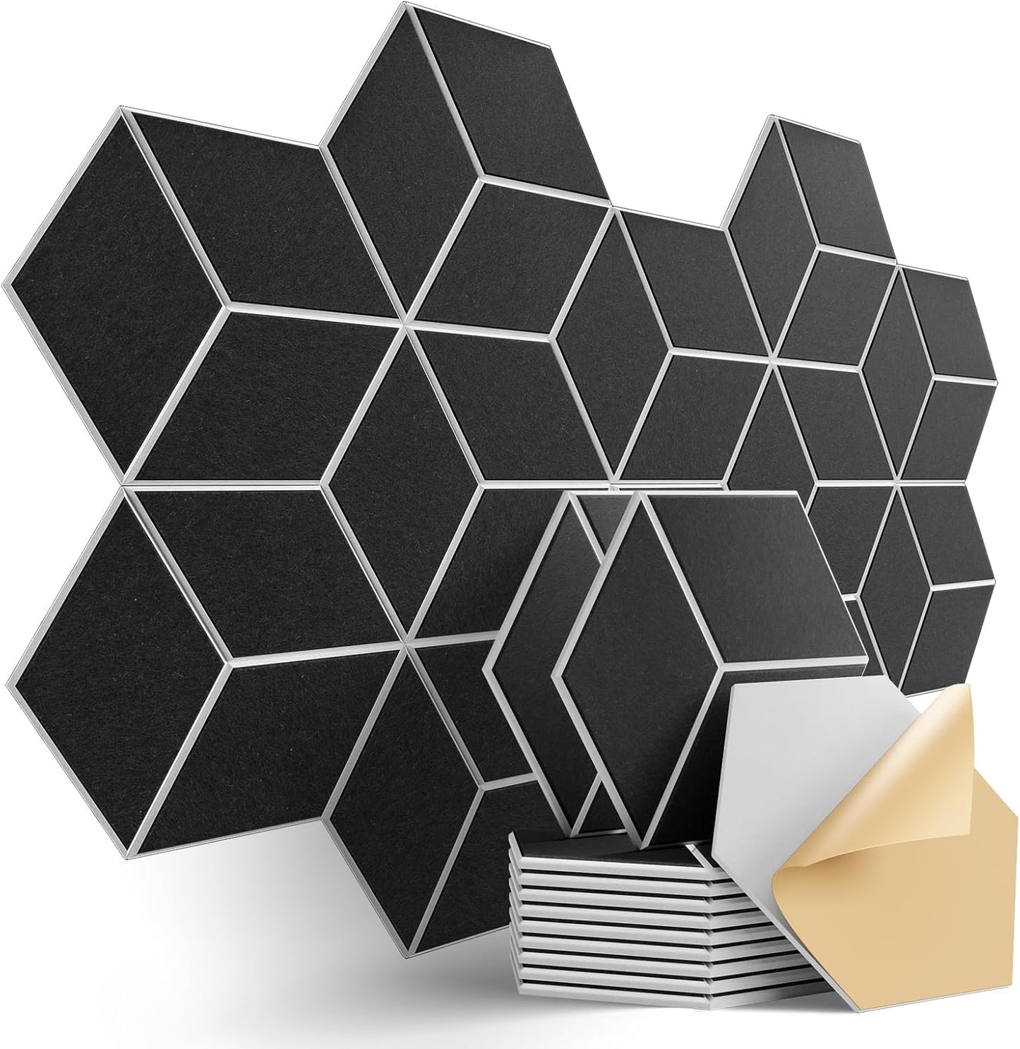 12-Pack Self-Adhesive Acoustic Panels for Soundproofing Needs