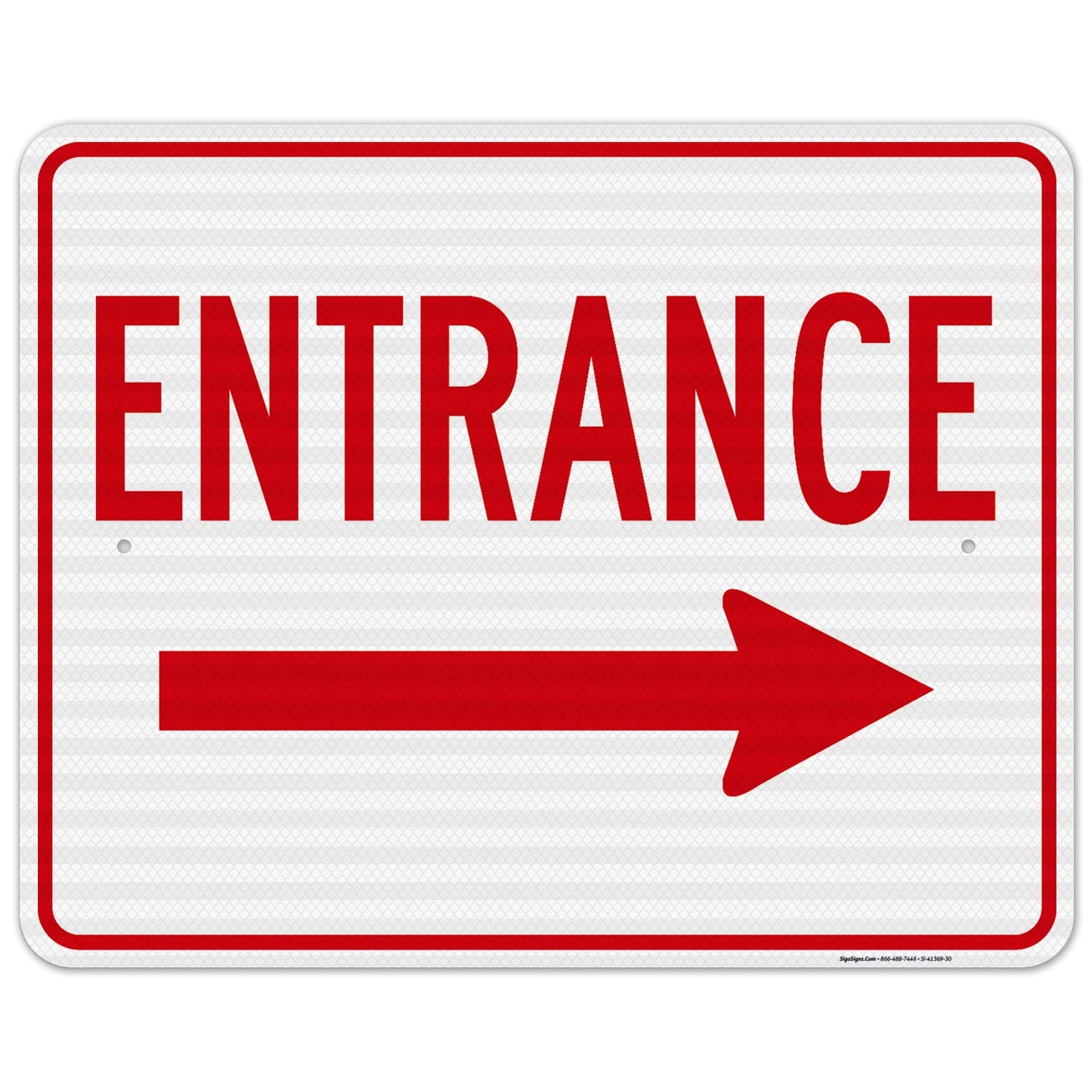 Right Arrow Entrance Sign, Durable Reflective Aluminum Design