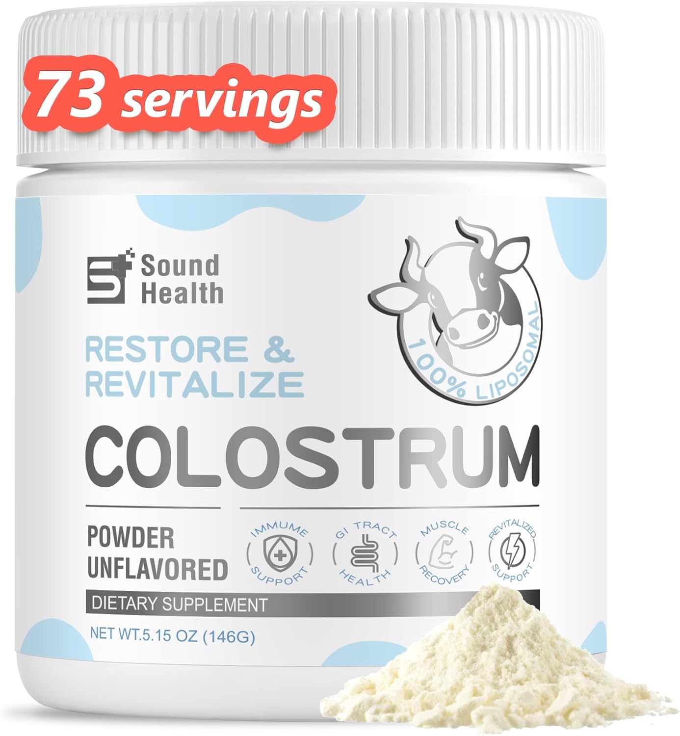 Organic Bovine Colostrum Supplement Powder for Gut Health