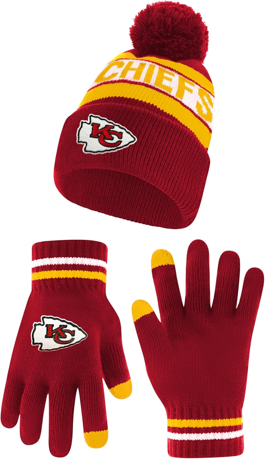 Ultra Game NFL Official Super Soft Winter Beanie and Gloves