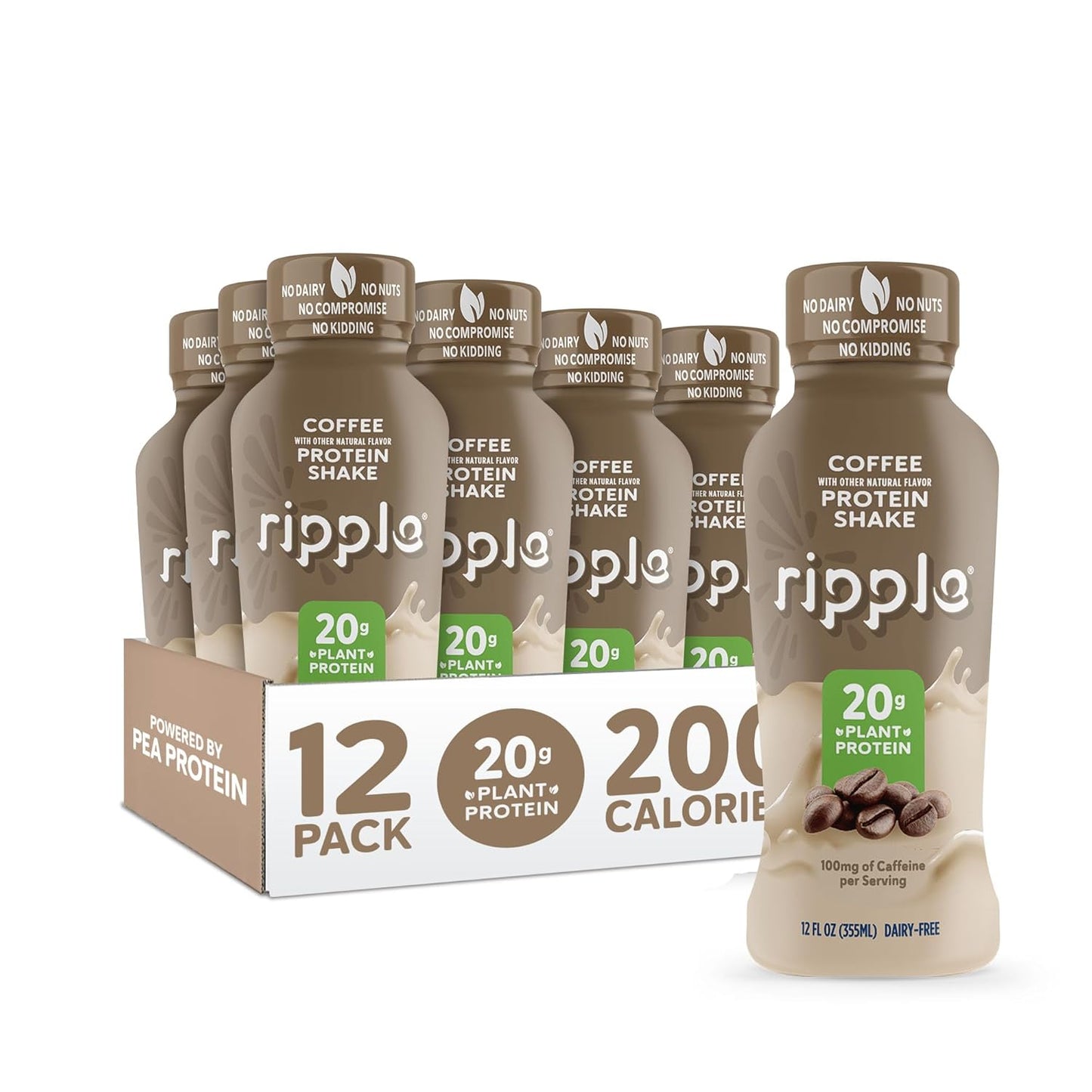 Ripple Coffee Plant Based Protein Shake: 20g Pea Protein