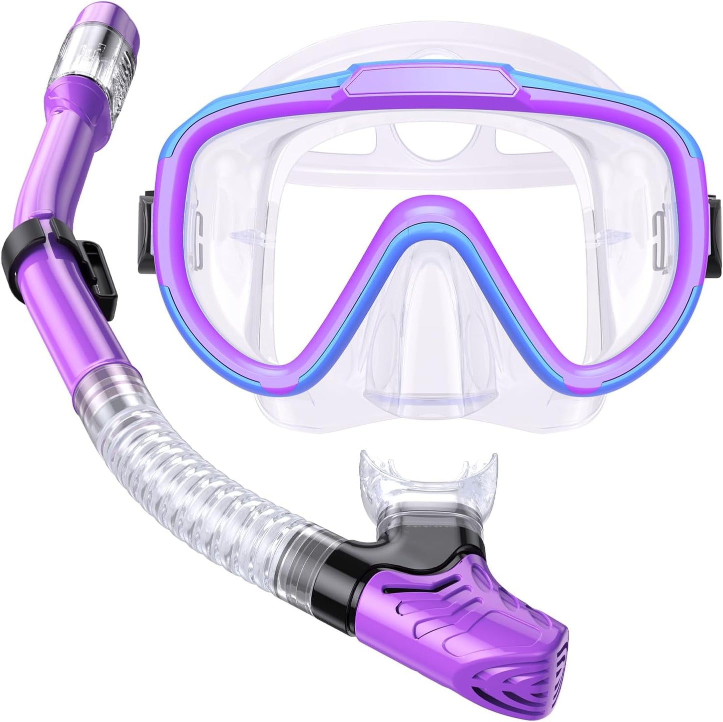 Anti-Fog Kids Snorkel Set with Mesh Bag - Seovediary
