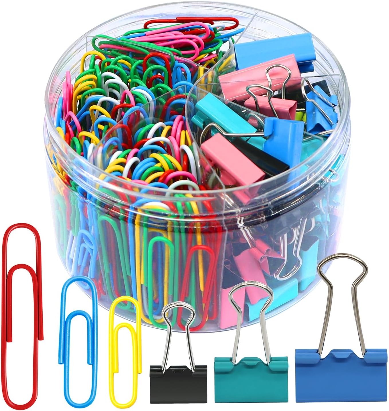 340PCS Colorful Paper Clips & Binder Clips Set - AnutriON