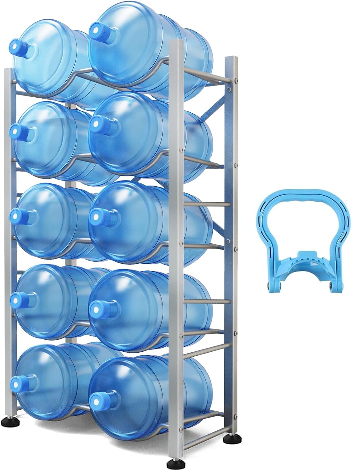 5 Gallon Water Jug Holder - Heavy Duty 5-Tier Bottle Rack