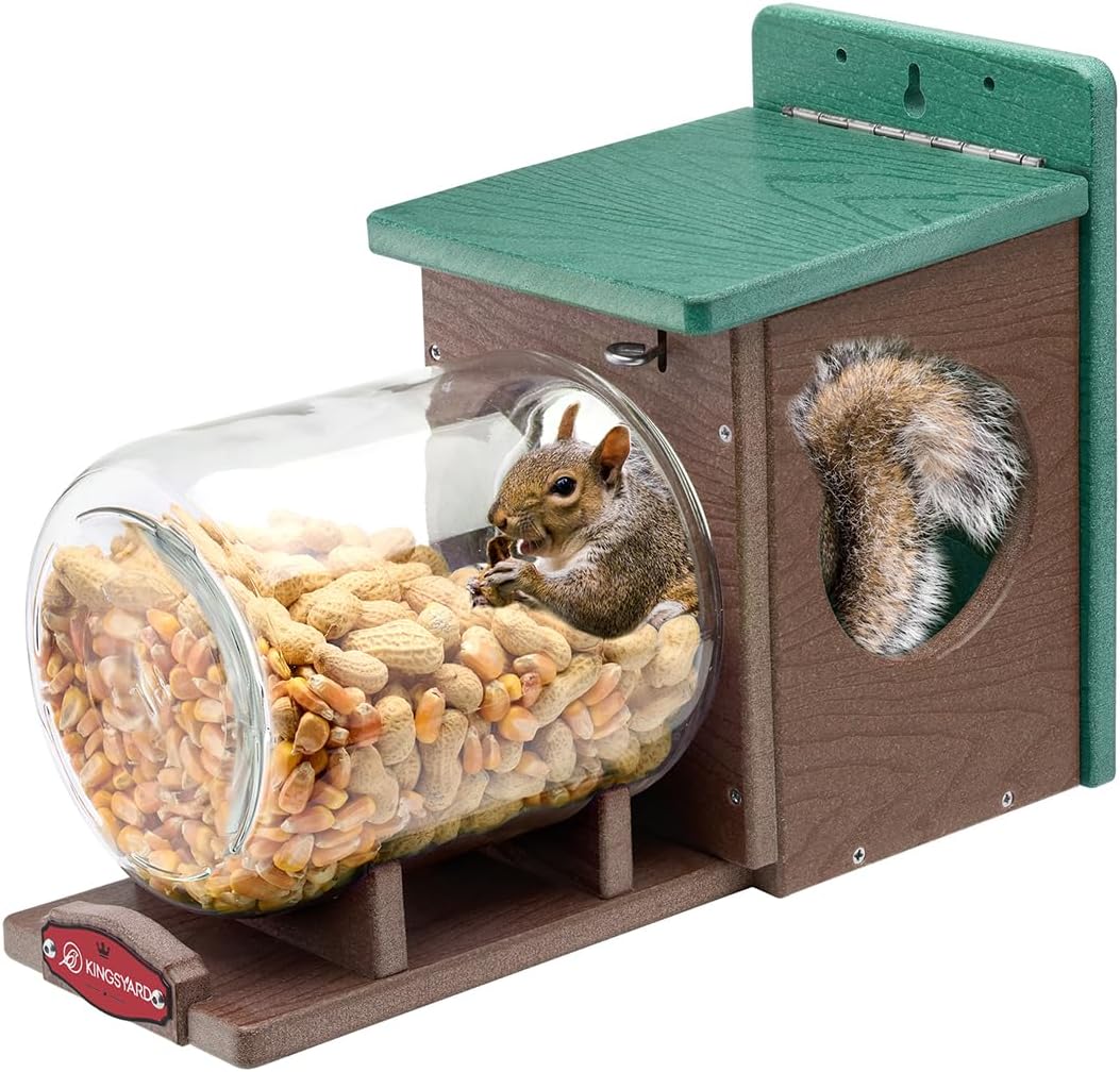 Kingsyard Recycled Plastic Squirrel Feeder for Outside