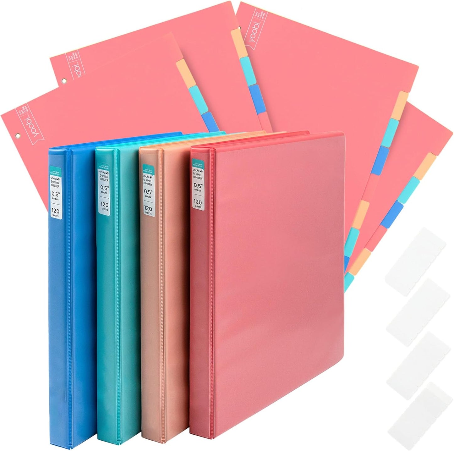 Yoobi Multicolor Binder & 8-Tab Divider Set for Organization