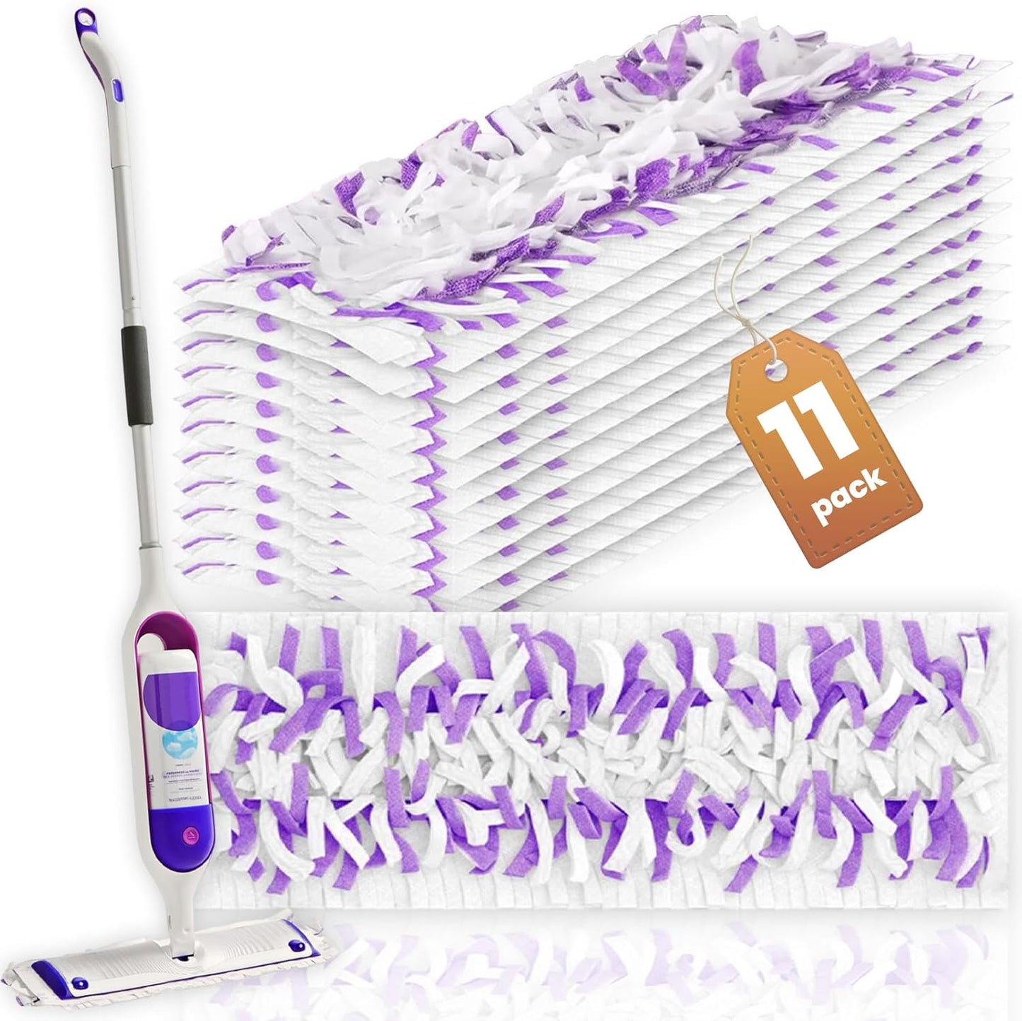 EZHERS Disposable Mop Pads - 11 Count, Swiffer Power Mop Compatible!