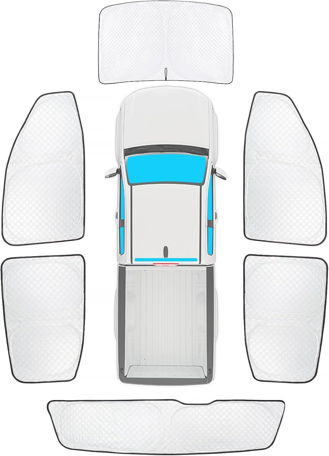KMF 6pcs Full Window Sun Shade for Chevy Colorado 2015-2022