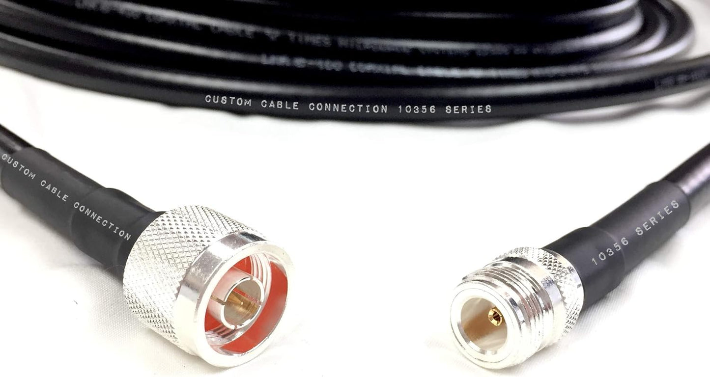 75 Foot LMR-400 N Male to N Female Extension Cable for Antennas