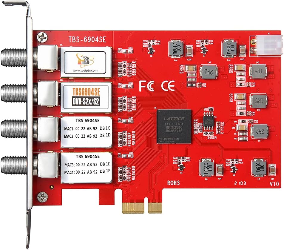 TBS 6904SE DVB-S2 Quad Tuner PCIe Card for Satellite TV