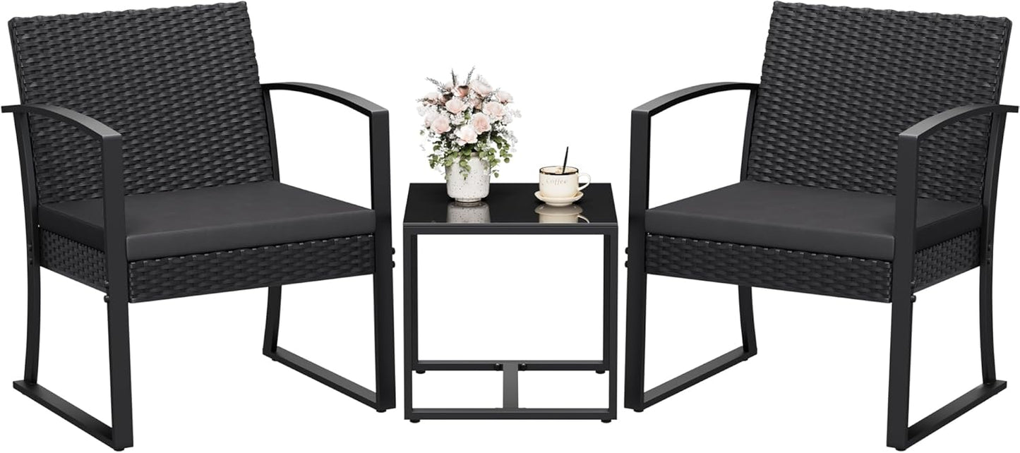 Homall Resin 3 Pieces Patio Furniture Set for Outdoor Comfort