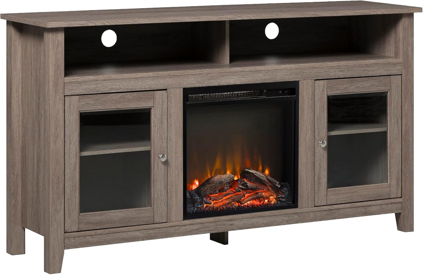 Rustic Farmhouse Fireplace TV Stand for 65 TVs