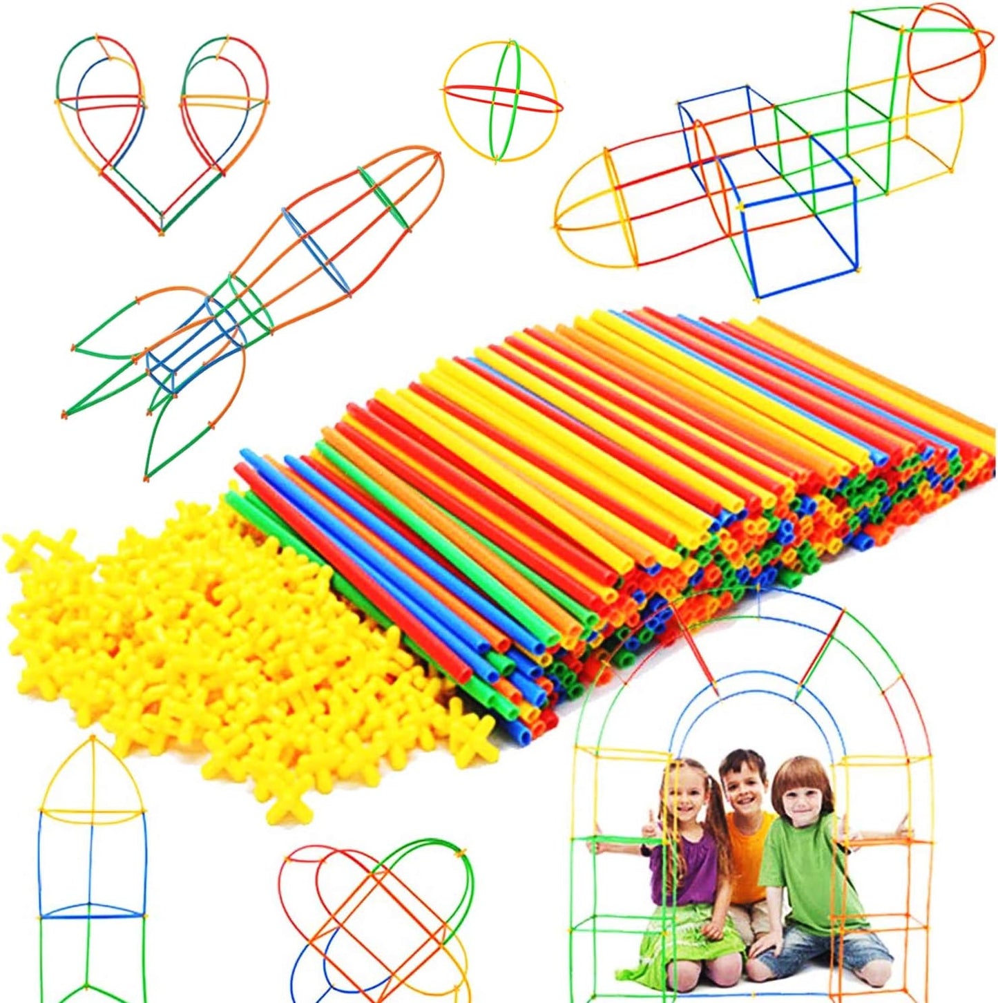 300 Pcs STEM Straw Building Set - Creative Engineering Fun!