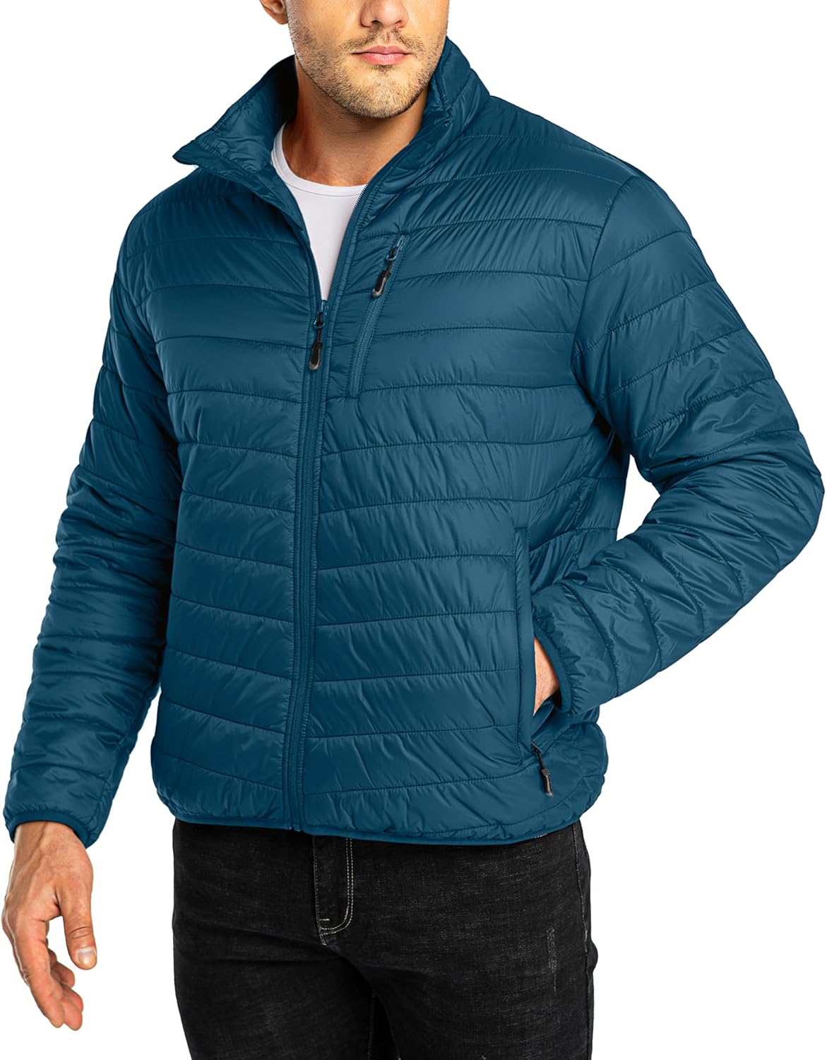 33,000ft Men's Puffer Jacket - Lightweight Packable Winter Coat