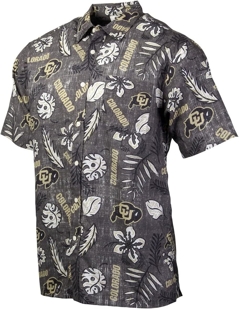 Wes and Willy Mens College Sports Fan Hawaiian Floral Shirt