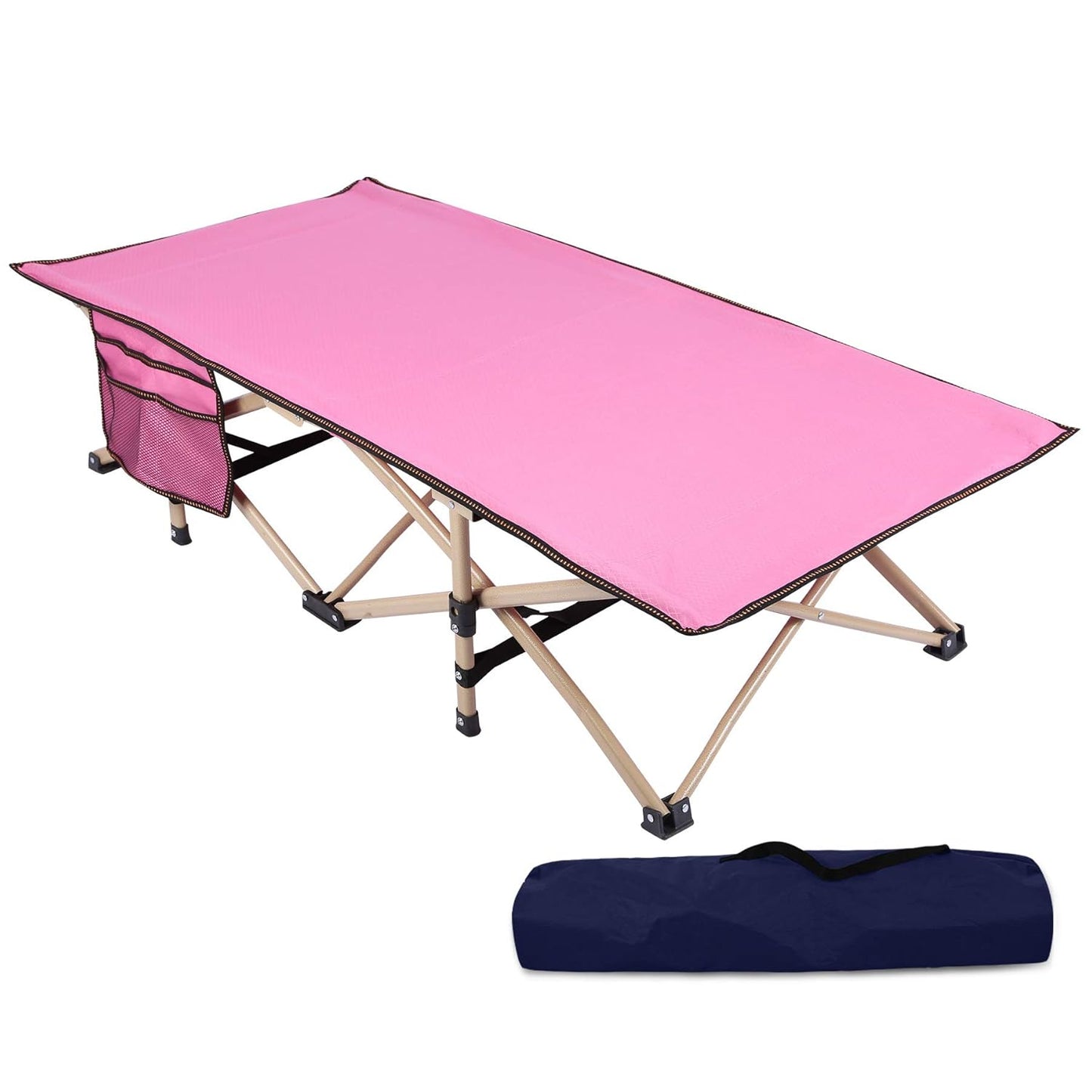 REDCAMP Extra Long Kids Cot for Sleeping, Portable Toddler Bed