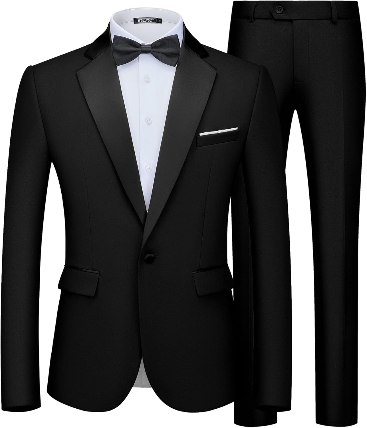 WULFUL Men's Slim Fit Tuxedo Set for Weddings and Business Events
