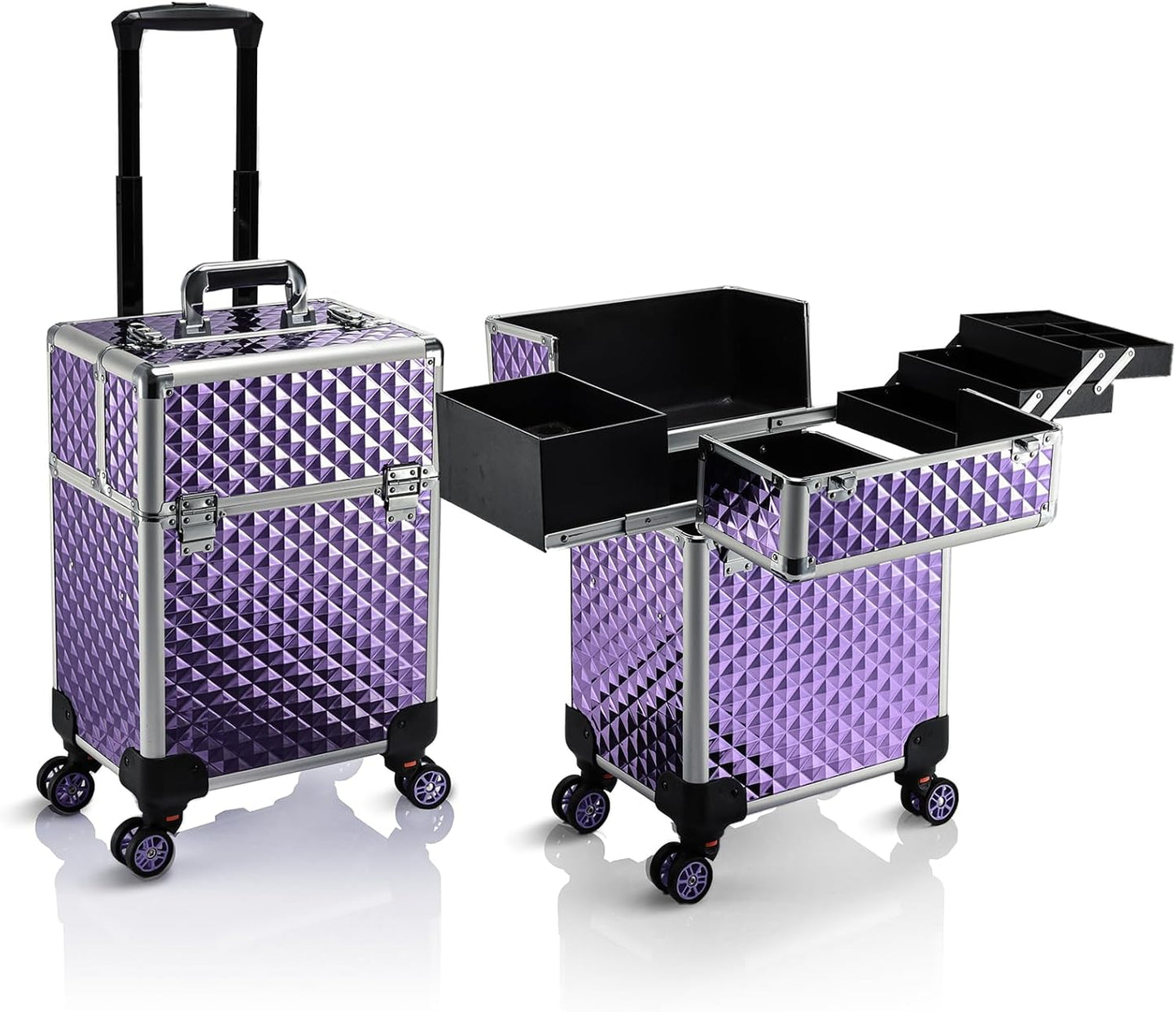 Versatile Rolling Makeup Case for Travel and Storage Needs