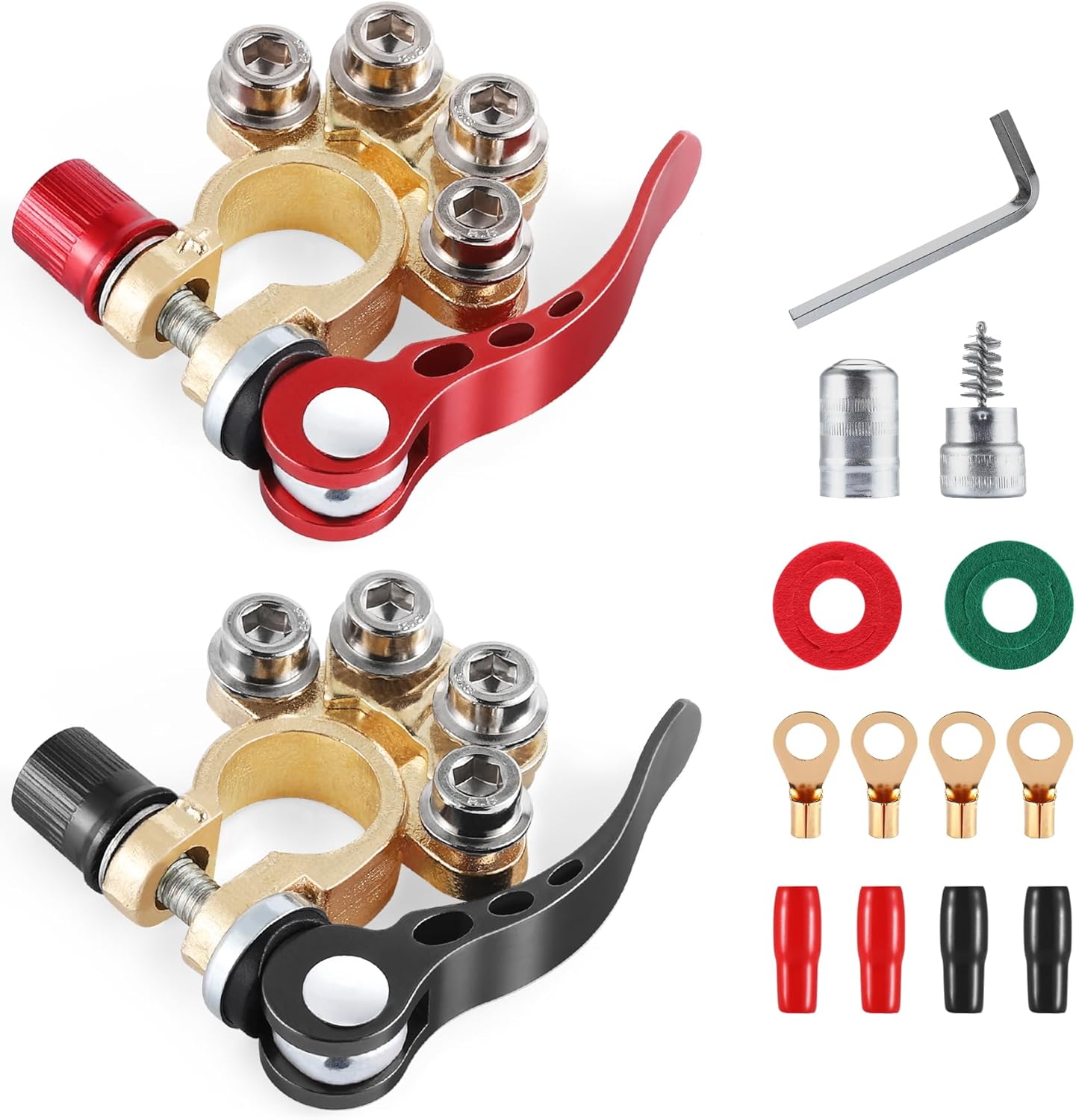 SINGARO 4-Way Quick Release Battery Terminal Clip for Cars