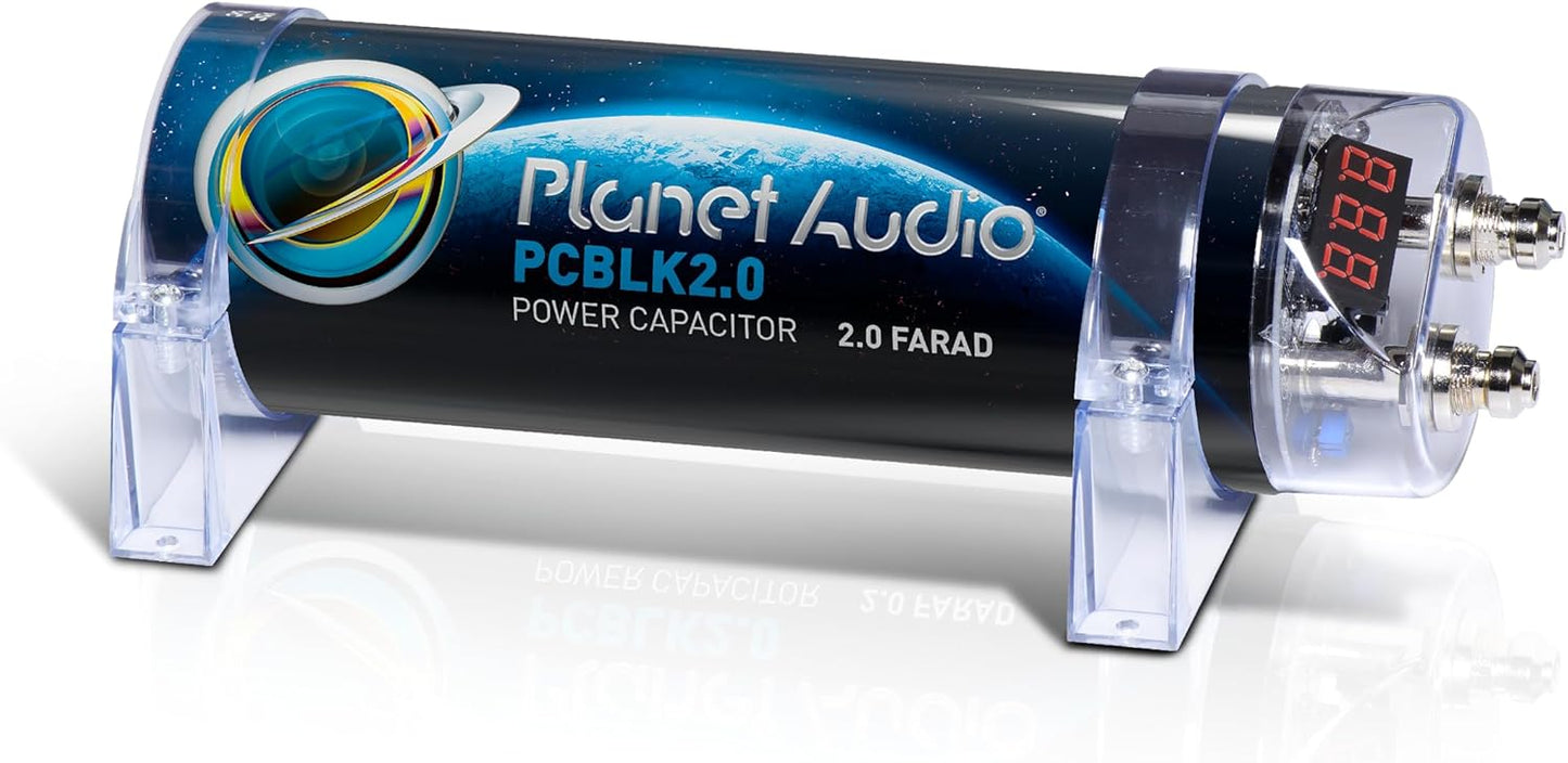 Planet Audio PCBLK2.0 Car Capacitor for Enhanced Bass and Power