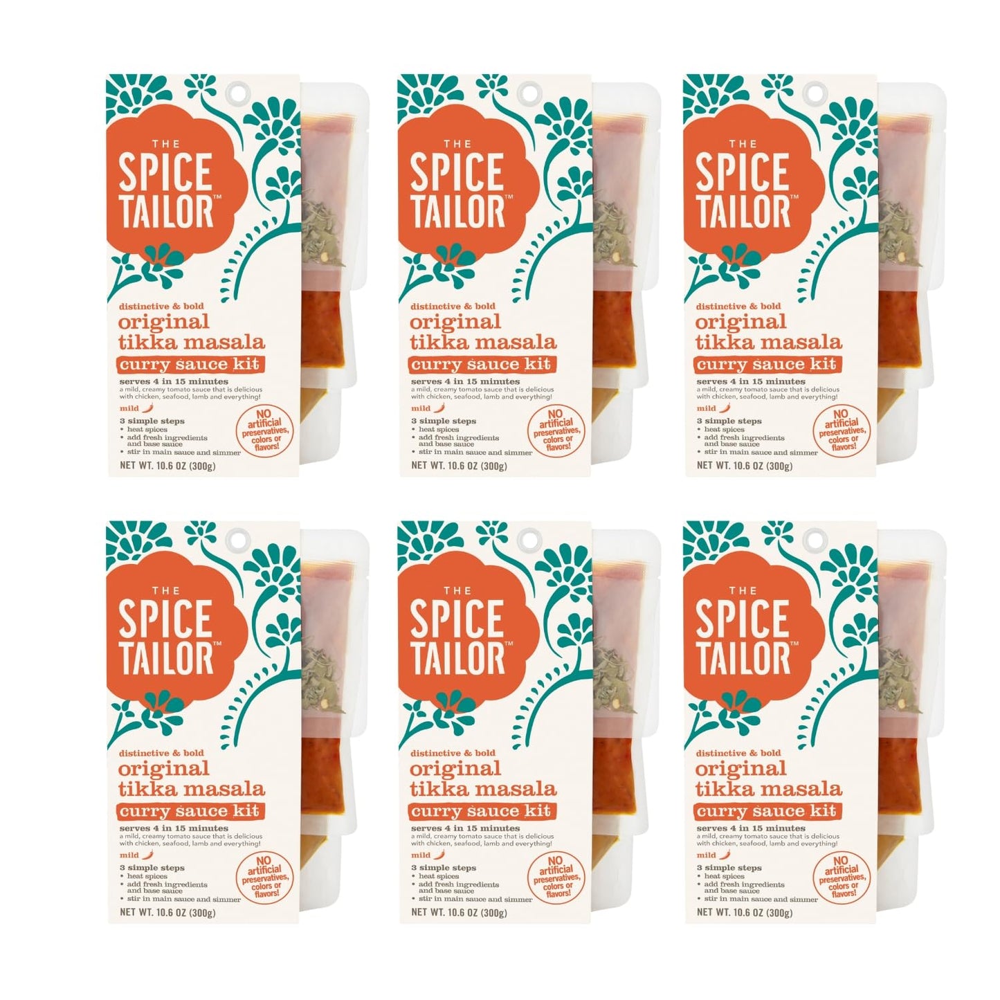Spice Tailor Tikka Masala Meal Kits Ready in 10 Minutes, 6 Pack