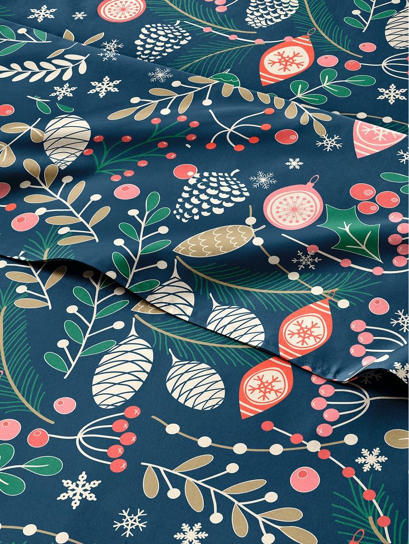 Queen Christmas Joy Sheet Set - Festive Holiday Bedding Set