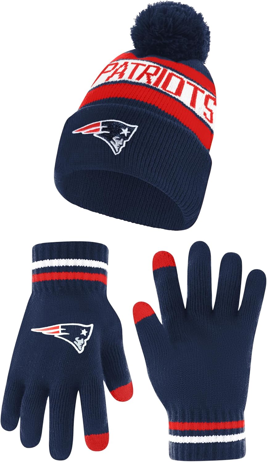 Ultra Game Youth NFL Beanie and Touch Screen Gloves Set