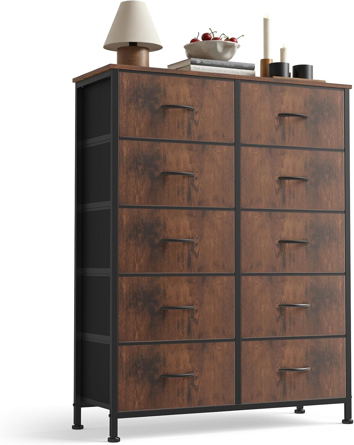 10 Drawer Fabric Dresser Storage Tower for Bedroom and Hallway