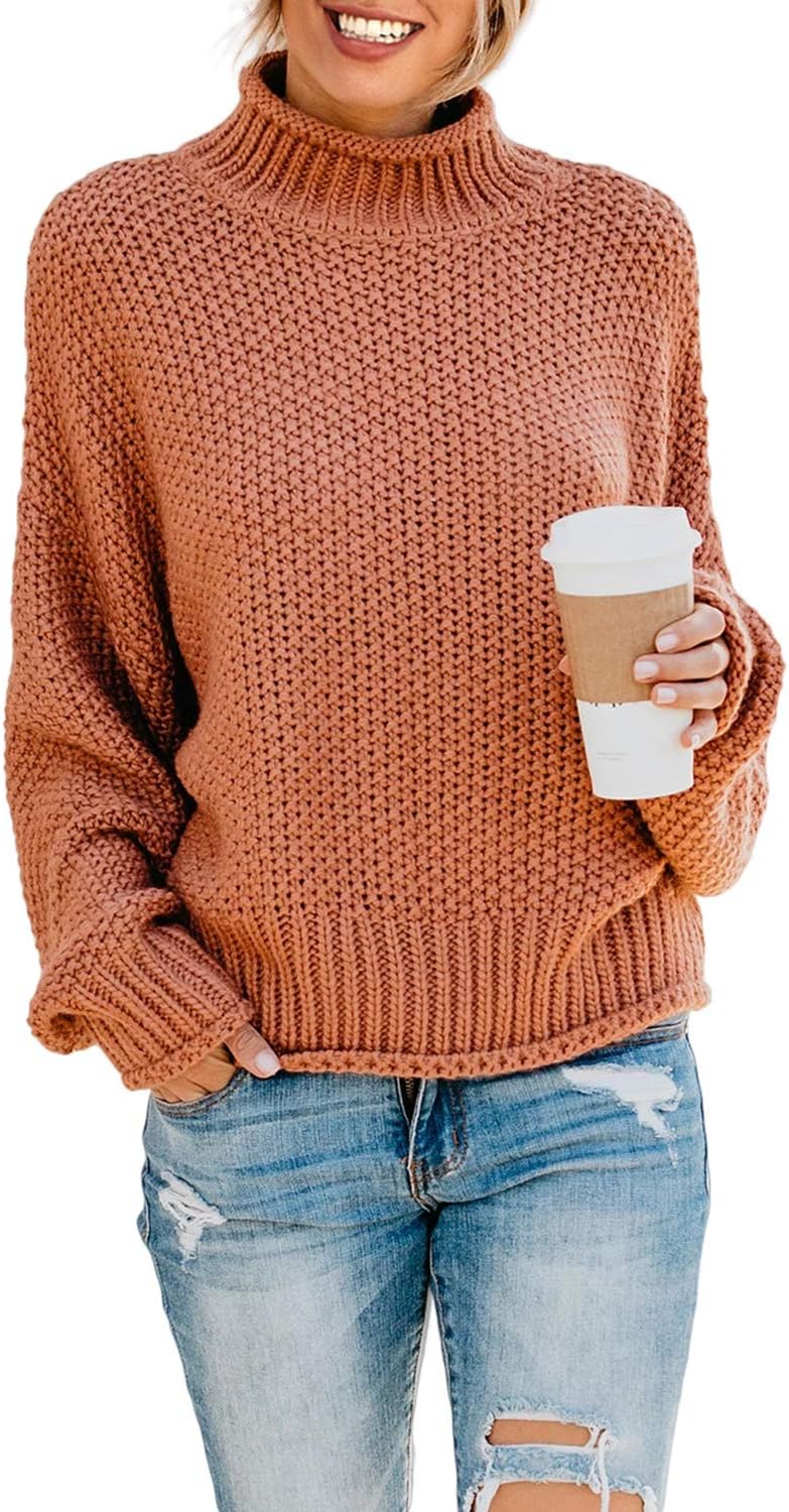 Dokotoo Womens Turtleneck Cable Knit Sweater for Winter Style