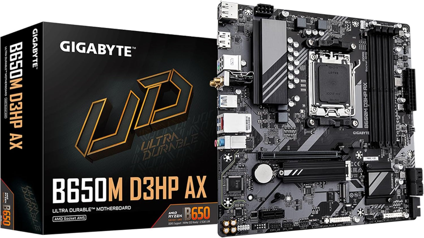 GIGABYTE B650M D3HP AX AM5 M-ATX Motherboard for Ryzen 7000