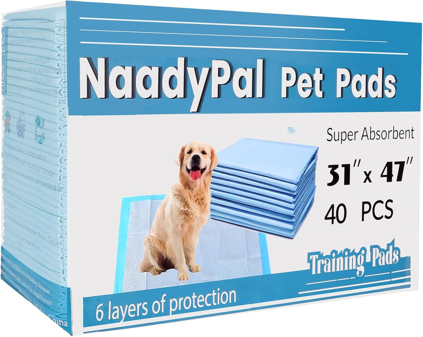 Extra Large Dog Pee Pads 31in x 47in for Training & Cleanup