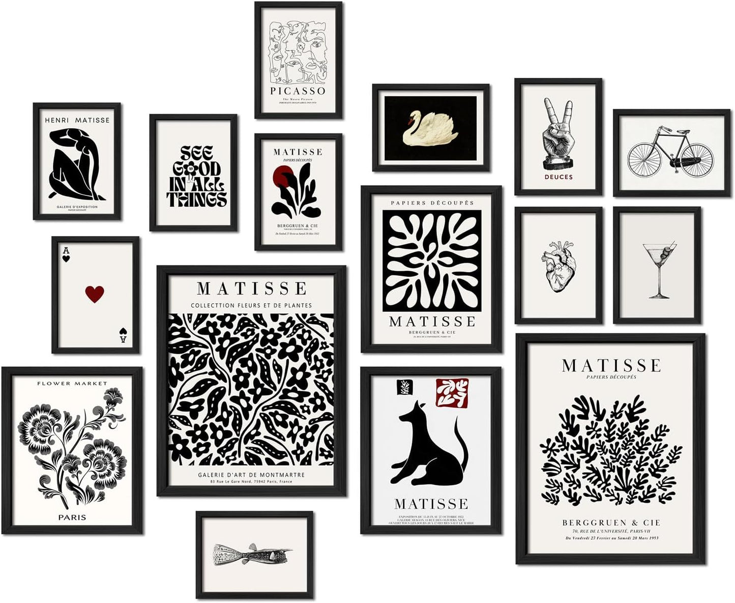 16 PCS Framed Black and White Wall Art Decor for Any Space