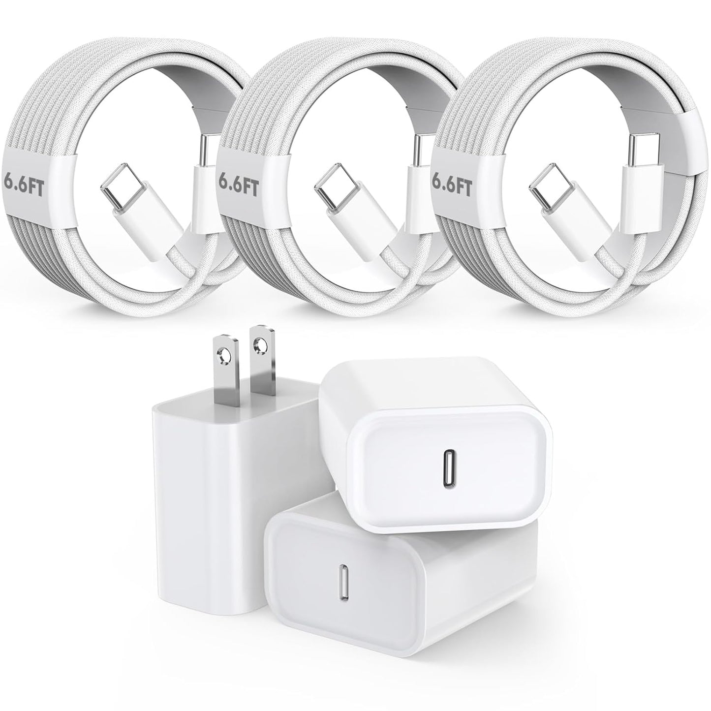 iPhone 17 16 Charger Fast Charging Block with 6FT Cables
